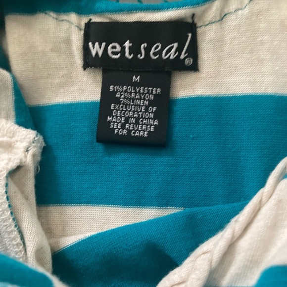 Vintage Y2K Wet Seal Blue and White High Low Lace Back Sundress Size Medium - Picture 5 of 5